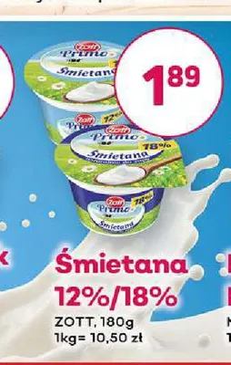 Śmietana Zott Primo 12% promocja w Bliski