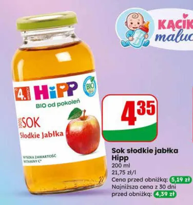 Sok słodkie jabłka promocja w Dino