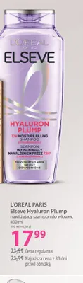Nawilżający szampon do włosów Elseve Hyaluron Plump L'Oréal Paris promocja w Hebe