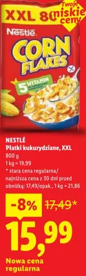 Płatki kukurydziane XXL NESTLÉ promocja w Lidl