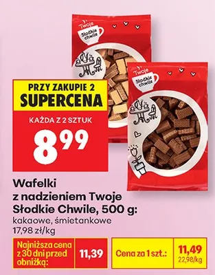 Wafelki z nadzieniem kakaowe promocja w Biedronka