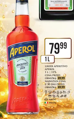 Likier Aperitivo Aperol promocja w Dino