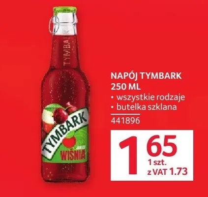 Napój Tymbark butelka szklana promocja w Selgros