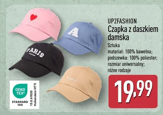 Czapka z daszkiem damska promocja w Aldi