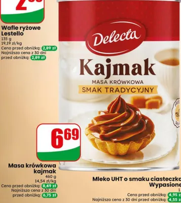 Mleko UHT o smaku ciasteczka Wypasione Mlekovita bez dodatku cukru promocja w Dino