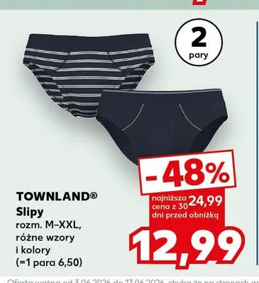Slipy TOWNLAND rozm. M-XXL 2-pak promocja w Kaufland