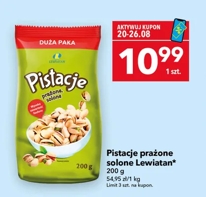 Pistacje prażone solone Lewiatan promocja w LEWIATAN