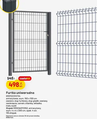 Furtka uniwersalna antracytowa promocja w Castorama
