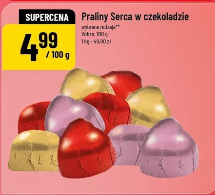 Praliny Serca w czekoladzie wybrane rodzaje promocja w POLOmarket