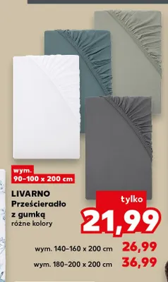 Prześcieradło z gumką Livarno 140-160x200 cm promocja w Kaufland