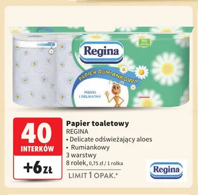 Papier toaletowy rumiankowy 8-pak Regina promocja w Intermarche