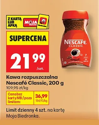 Kawa rozpuszczalna Nescafé Classic promocja w Biedronka