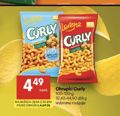 Chrupki orzechowe Curly Light promocja w Delikatesy Centrum