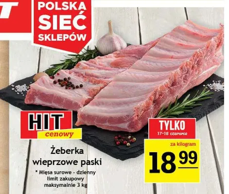 Żeberka wieprzowe paski promocja w Gram Market
