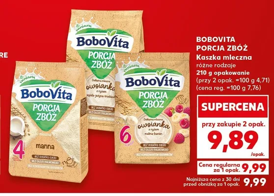 Kaszka mleczna BoboVita Porcja Zbóż promocja w Kaufland