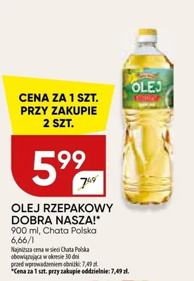 Olej rzepakowy promocja w Chata Polska