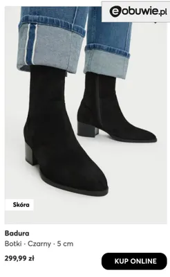 Botki czarne 5 cm Badura promocja w eobuwie.pl