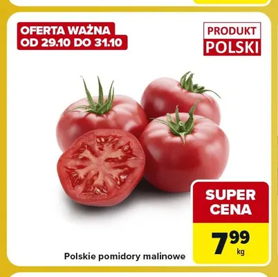 Pomidory malinowe polskie promocja w Carrefour Market