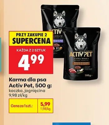 Karma dla psa Activ Pet z jagnięciną promocja w Biedronka