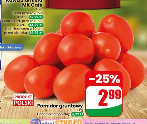 Pomidory gruntowe promocja w Dino