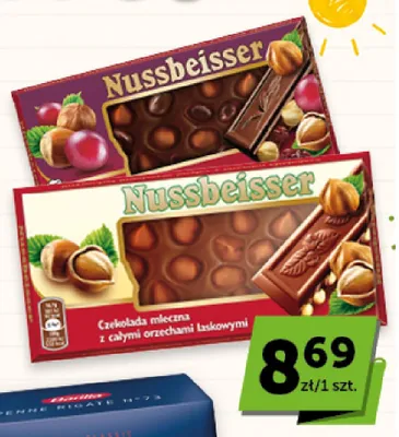 Czekolada mleczna z całymi orzechami laskowymi Nussbeisser promocja w ABC