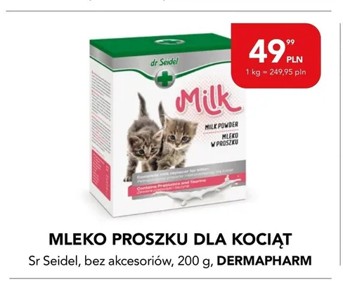 Mleko w proszku dla kociąt dr Seidel Dermapharm promocja w Aquael zoo
