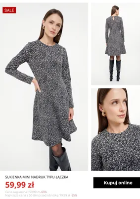 Sukienka mini nadruk typu łączka Greenpoint promocja w Greenpoint