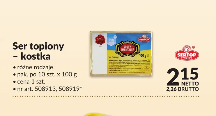 Ser topiony w kostce Sertop promocja w Makro