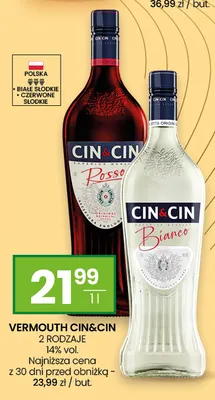 Wino białe Vermouth Cin & Cin Bianco promocja w Twój Market