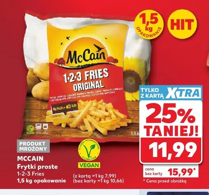 Frytki proste McCain 1-2-3 Fries Original promocja w Kaufland
