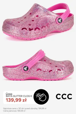 Buty dziecięce Crocs Baya Glitter Clog K promocja w CCC