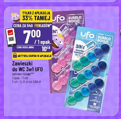 Zawieszki do WC 3w1 UFO Bubble Boost Morski promocja w POLOmarket