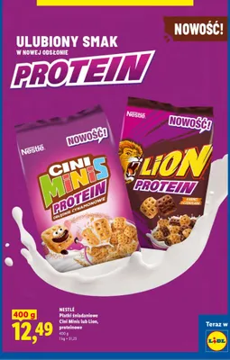 Płatki śniadaniowe Lion Protein Nestlé promocja w Lidl