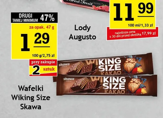 Wafelki Wiking Size Kakao Skawa promocja w Gram Market