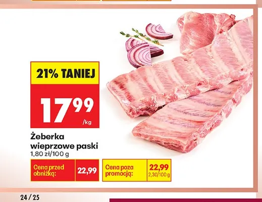 Żeberka wieprzowe paski promocja w Biedronka