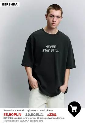 Koszulka z krótkim rękawem i nadrukiem Bershka promocja w Bershka