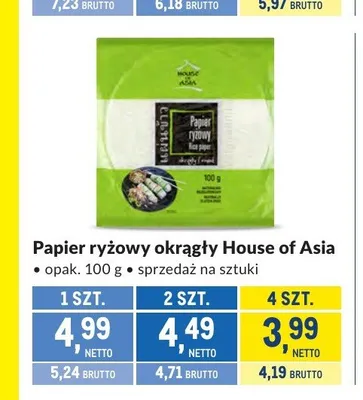 Papier ryżowy okrągły House of Asia promocja w Makro