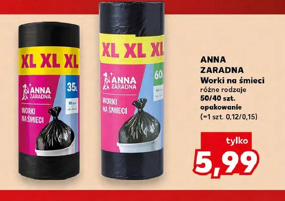Worki na śmieci XL 35 l Anna Zaradna promocja w Kaufland
