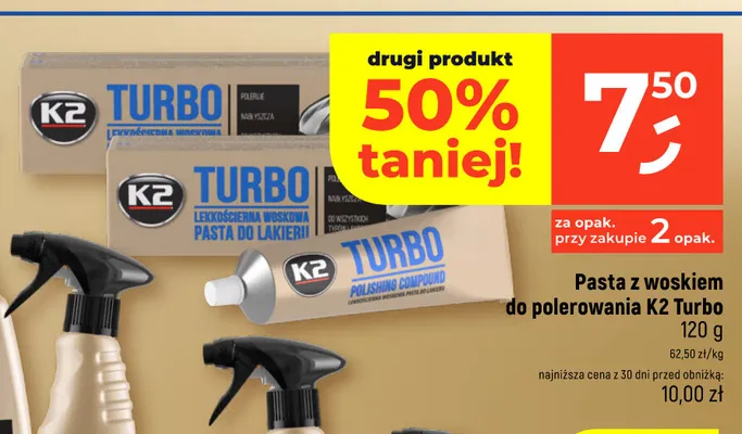 Pasta z woskiem do polerowania K2 Turbo promocja w Dealz