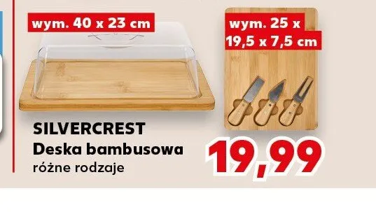 Deska bambusowa z pokrywą Silvercrest promocja w Kaufland