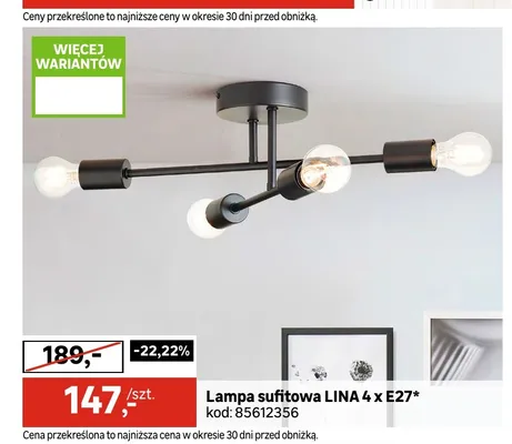 Lampa sufitowa Lina 4 x E27 promocja w Leroy Merlin