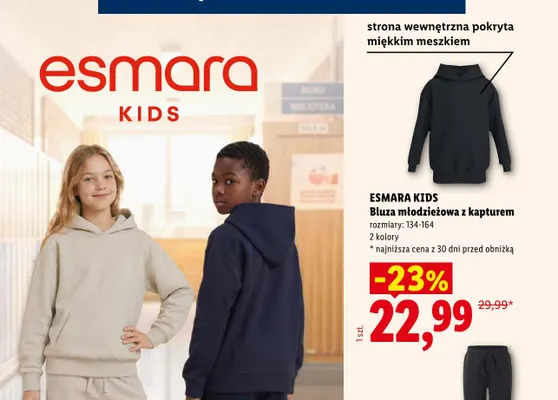 Bluza młodzieżowa z kapturem promocja w Lidl