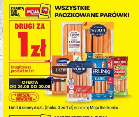 Parówki z szynki Tarczyński promocja w Biedronka