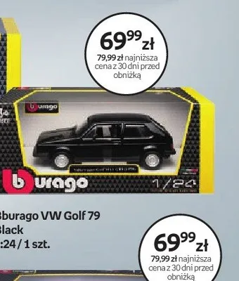 Bburago VW Golf 79 Black 1:24 promocja w Empik