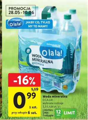 Woda mineralna O LA LA! promocja w Intermarche