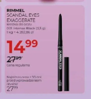 Kredka do oczu Rimmel Scandal Eyes Exaggerate promocja w Drogerie Jawa