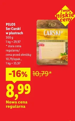 Ser carski w plastrach Pilos promocja w Lidl