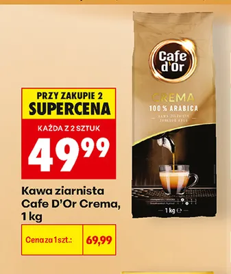 Kawa ziarnista Cafe d'Or Crema promocja w Biedronka