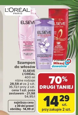 Szampon do włosów L'Oréal Elseve Hyaluron Plump promocja w Carrefour