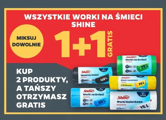 Worki na śmieci Shine 120 l promocja w Netto